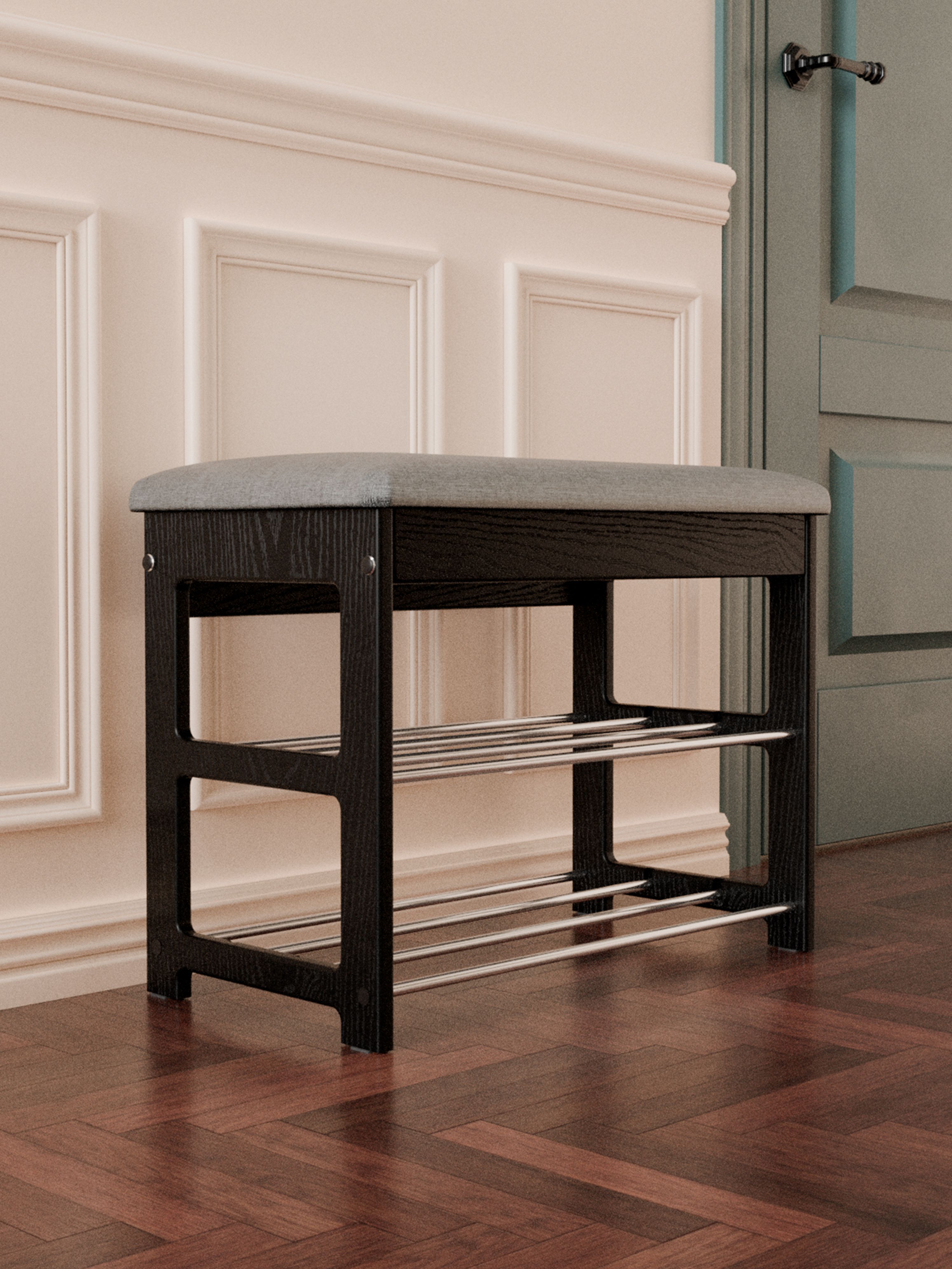 Банкетка Грейс мини (серый, венге)