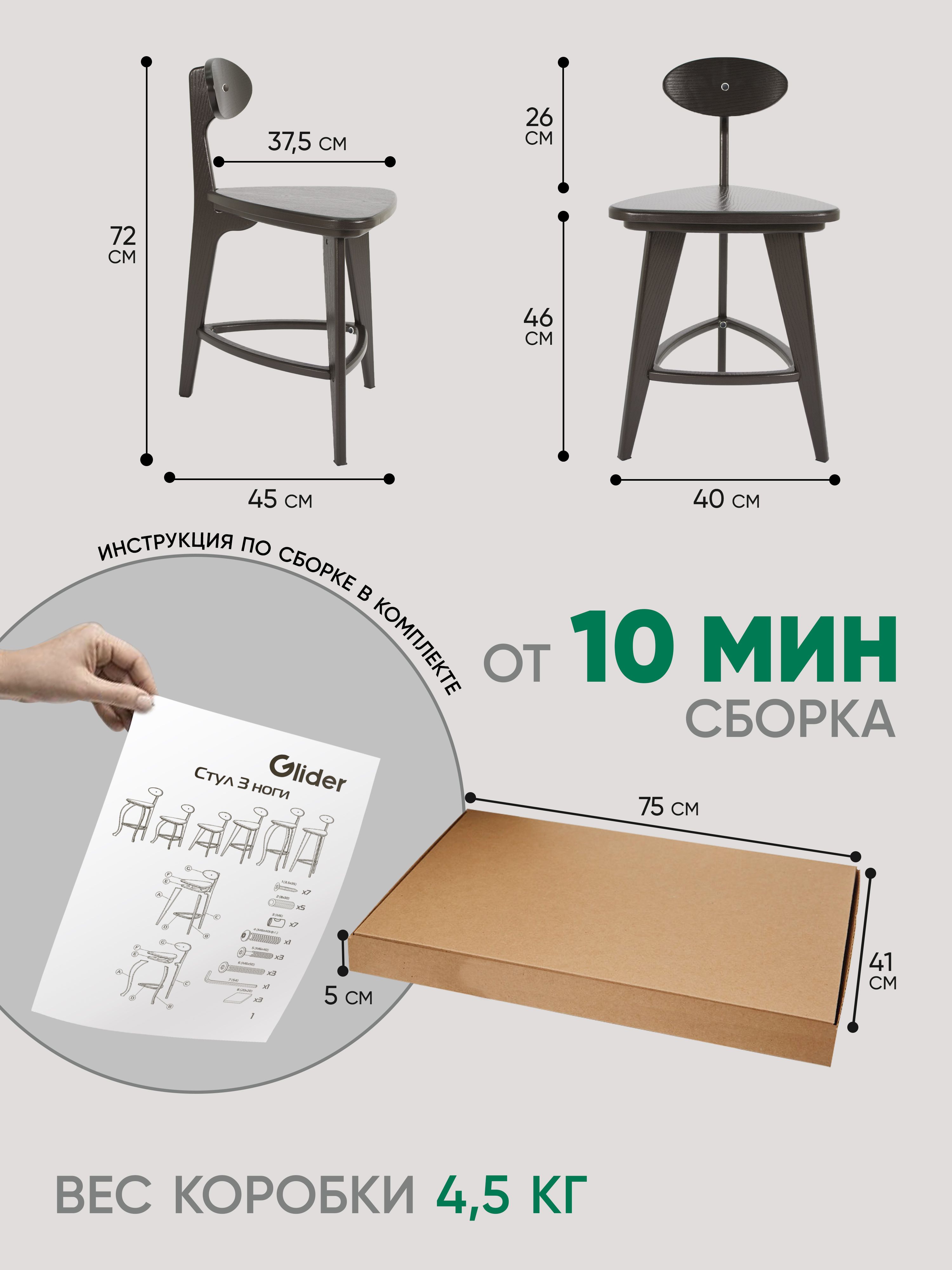 Стул 3 ноги (венге)